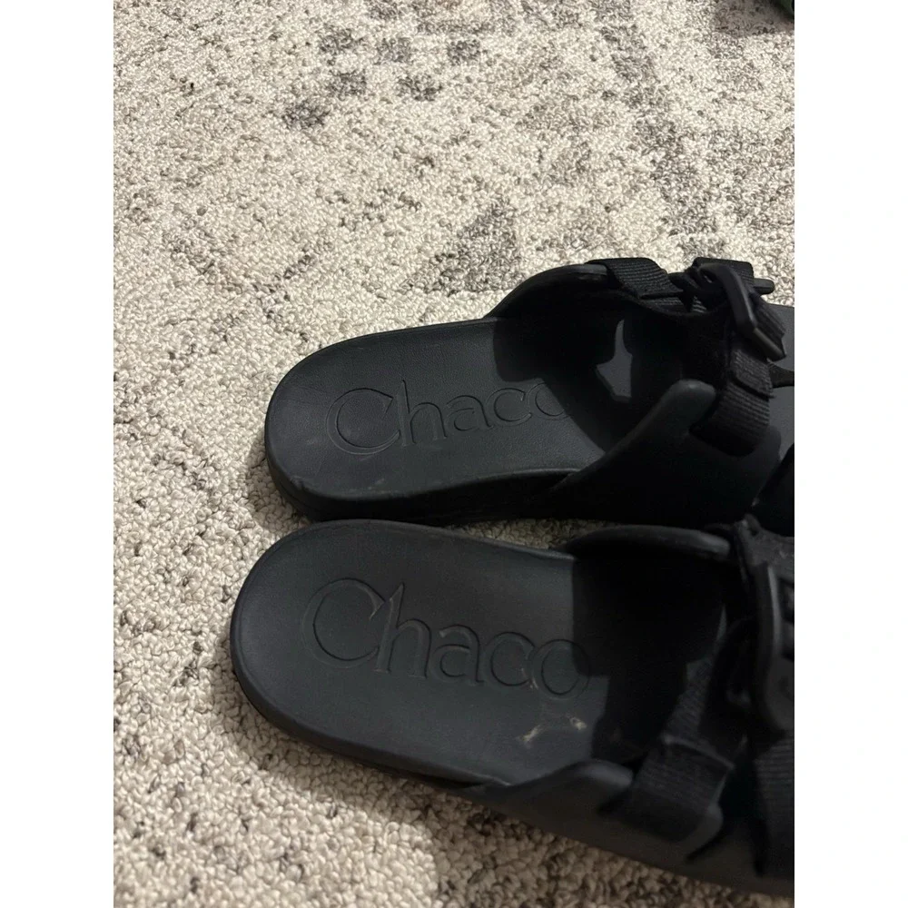 Kids Black Chaco Chillos Slide Sandals Size 5